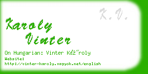 karoly vinter business card